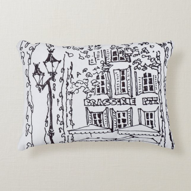 Dining in a Plaza | Aix en Provence, France Decorative Pillow (Front)