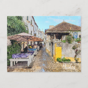 Dining in Obidos- Portugal  Postcard