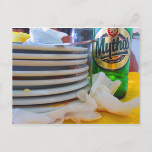 Dining in Pirgos, on the island of Tinos, Greece Postcard