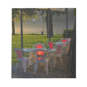 Dining table and chairs by the Danube River, Notepad