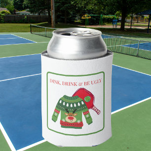 Dink Drink Be Ugly Pickleball Ugly Sweater Paddle Can Cooler