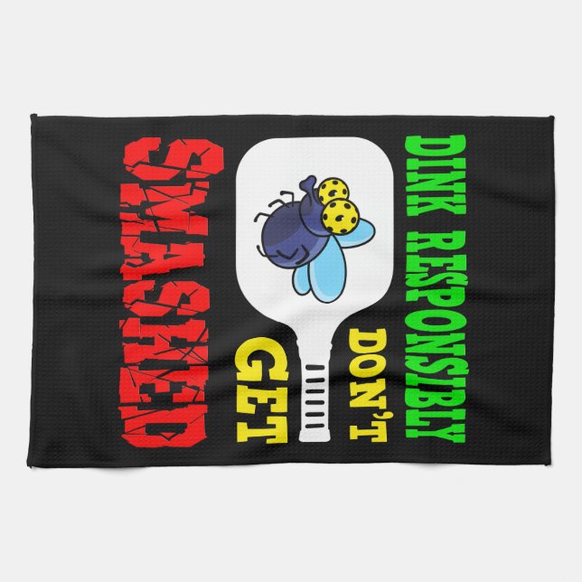 Dink Responsibly - Funny Pickleball Kitchen Towel (Horizontal)