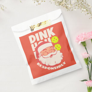 Dink Responsibly   HoHoHo. Pickleball Pink Santa Favour Bag