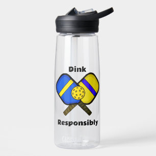 Dink Responsibly Pickleball Humour Pun Water Bottle