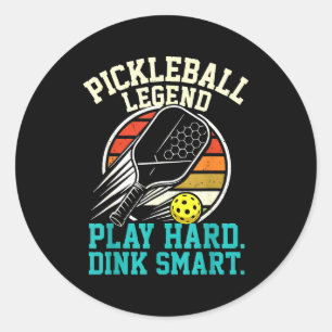 Dink responsibly retro pickleball funny vintage classic round sticker