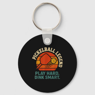 Dink responsibly retro pickleball funny vintage  keychain
