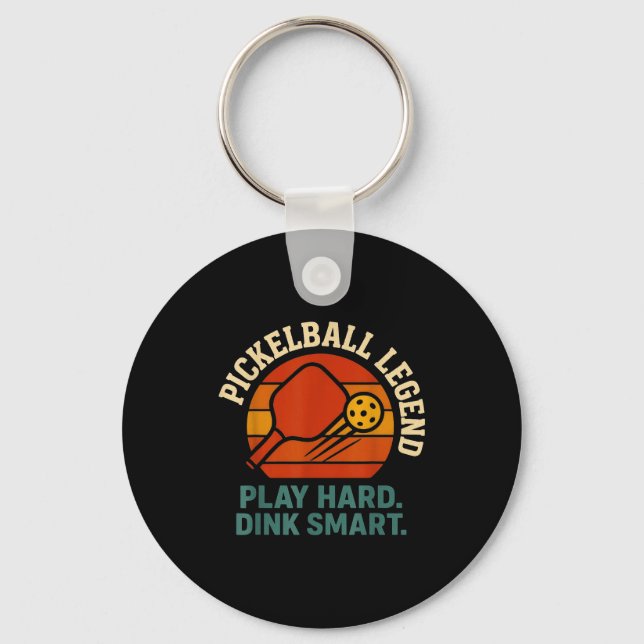 Dink responsibly retro pickleball funny vintage  keychain (Front)
