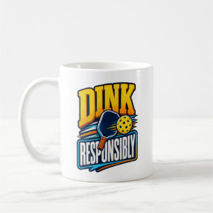 Dink Responsibly Retro Pickleball Sports Coffee Mug