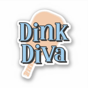 Dinking Diva Pickleball Paddle Orange and Blue