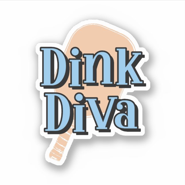 Dinking Diva Pickleball Paddle Orange and Blue (Front)