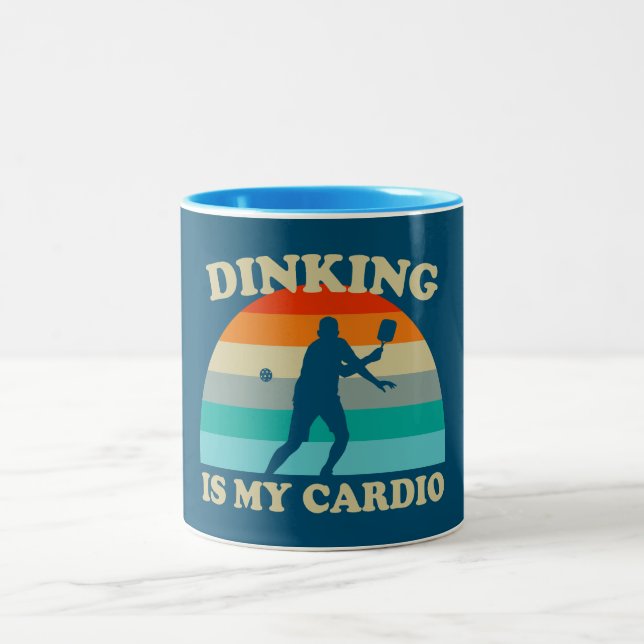 Dinking Is My Cardio Pickleball Two-Tone Coffee Mug (Center)