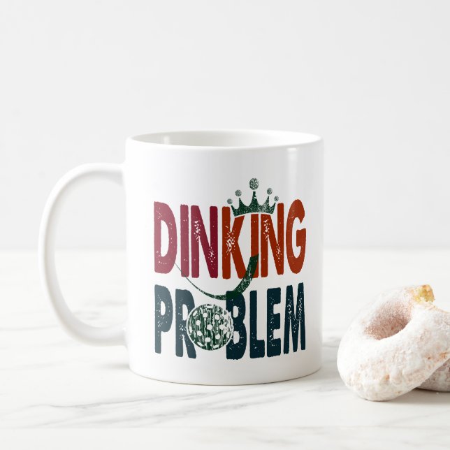 Dinking Problem Pickleball - Court-Side Humour Coffee Mug (With Donut)