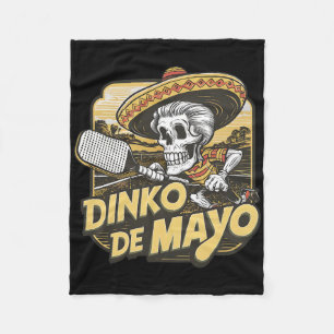 Dinko De Mayo Funny Pickleball Cinco De Mayo Skele Fleece Blanket