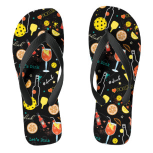 Dinks and 🍾🥂drinks - pickleball  flip flops