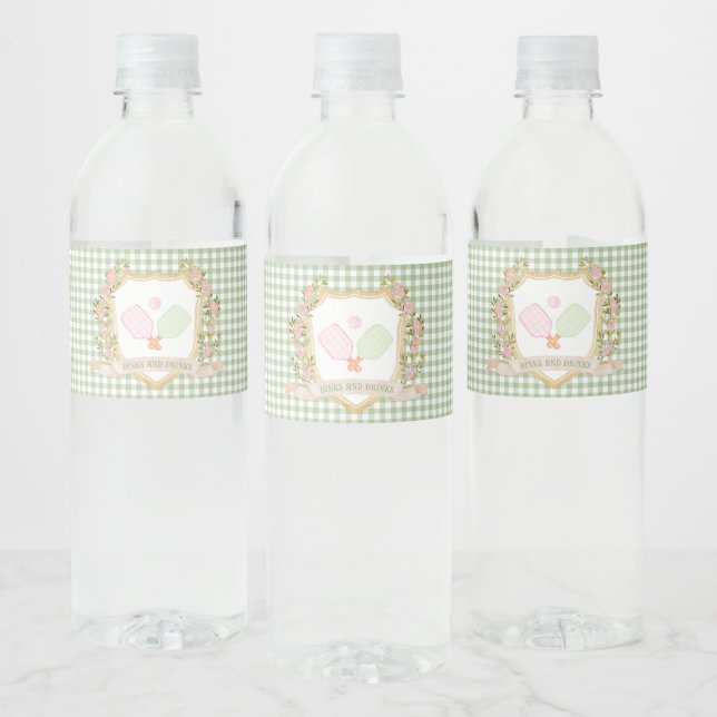 Dinks and Drinks| Preppy Pickle Ball Water Bottle Label (Bottles)