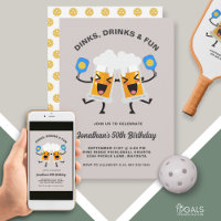 Dinks & Drinks Beer Mugs Pickleball Birthday Party