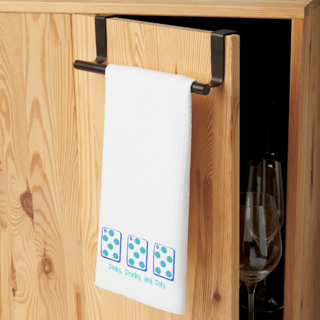 Dinks, Drinks & Dots / Pickleball Mahjong Custom Kitchen Towel (Thirds Fold)