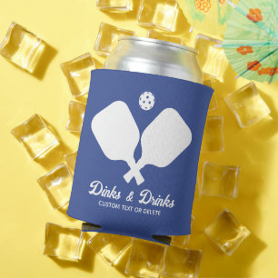 Dinks & Drinks Pickleball Paddles Personalized Can Cooler
