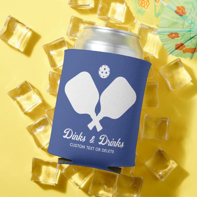 Dinks & Drinks Pickleball Paddles Personalized Can Cooler (In Situ Summer)