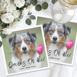 Dinks On Me Dog Pet Photo Wedding Napkin