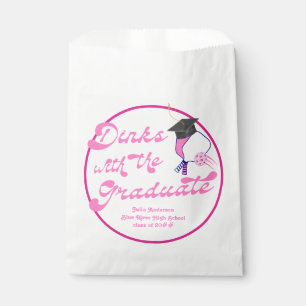 Dinks with the Graduate Pink Pickleball Graduation Favour Bag