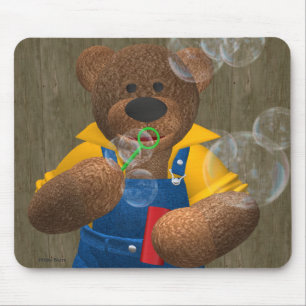 Dinky Bear: Blowing Bubbles Mouse Pad