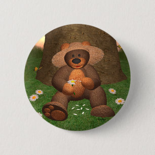 Dinky Bear in Love 2 Inch Round Button
