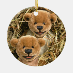 Dinky Bears Farmer Kids Ceramic Ornament