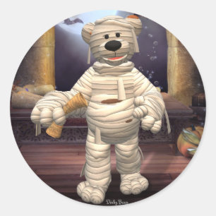 Dinky Bears Little Mummy Classic Round Sticker