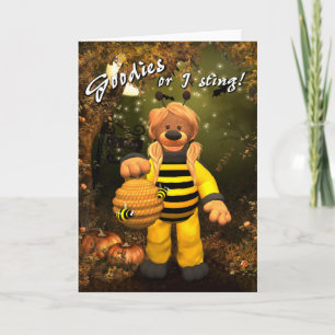 Dinky Bears Little Trick or Treat Bee Card