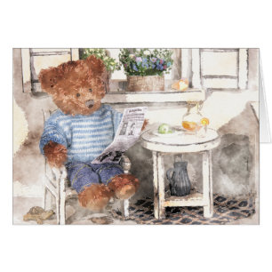 Dinky Bears Watercolor - Reading Bear