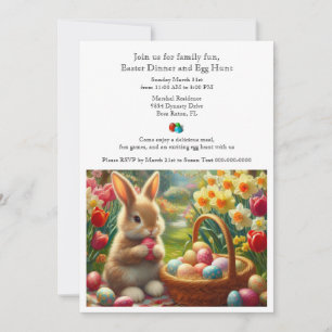 Dinner and Egg Hunt Family Easter Invitation