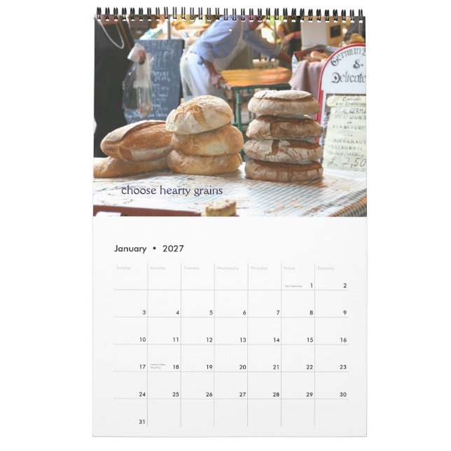 Dinner at Our House calendar (Jan 2027)