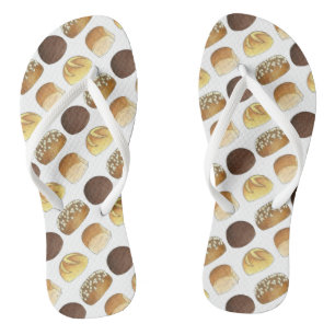 Dinner Bread Rolls Buns Bakery Baker Chef Foodie Flip Flops