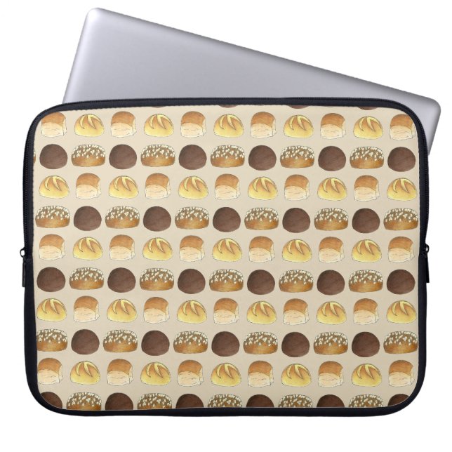 Dinner Bread Rolls Buns Bakery Baker Chef Foodie Laptop Sleeve (Front)
