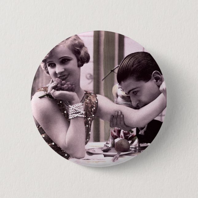 Dinner Date 2 Inch Round Button (Front)