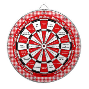 Dinner Decision Maker in Red Chequered Tablecloth Dartboard