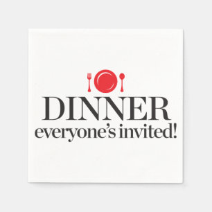 Dinner Everyone's Invited Napkin