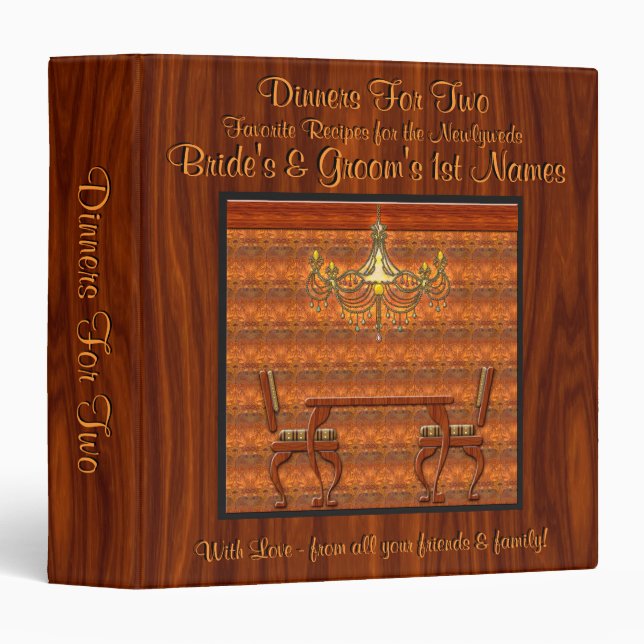 Dinner For Two (Personalized Recipe Book) Binder (Front/Spine)