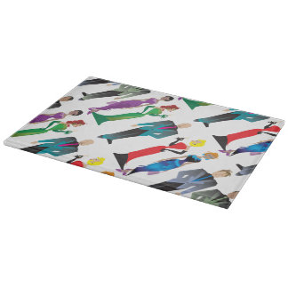 Dinner Guests Glass Cutting Board