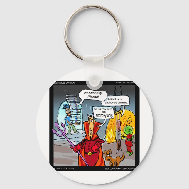 Dinner In Hell Funny Gifts Tees Cards Etc Keychain (Front)