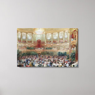 Dinner in the Salle des Spectacles at Canvas Print