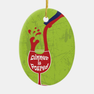 Dinner is Poured Ornament