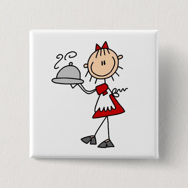 Dinner is Served 2 Inch Square Button (Front)