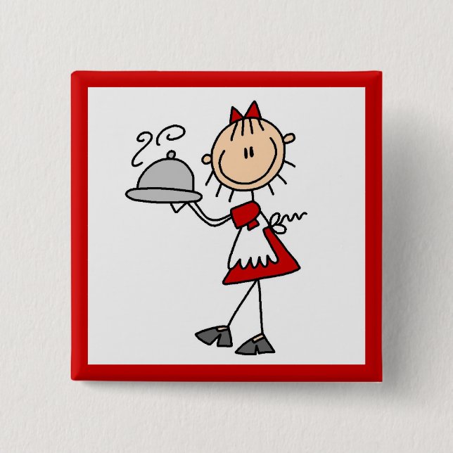 Dinner is Served 2 Inch Square Button (Front)