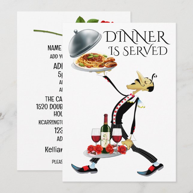 DINNER is SERVED Invitation (Front/Back)