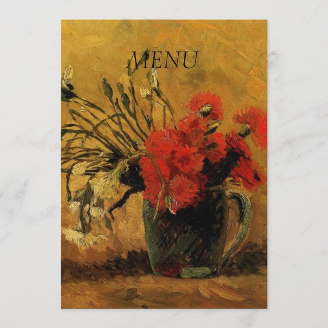 dinner menu card, (Front)