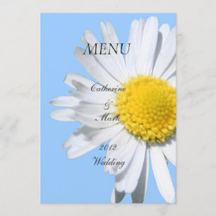 Dinner menu card, daisy flower