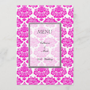 dinner menu card, damask