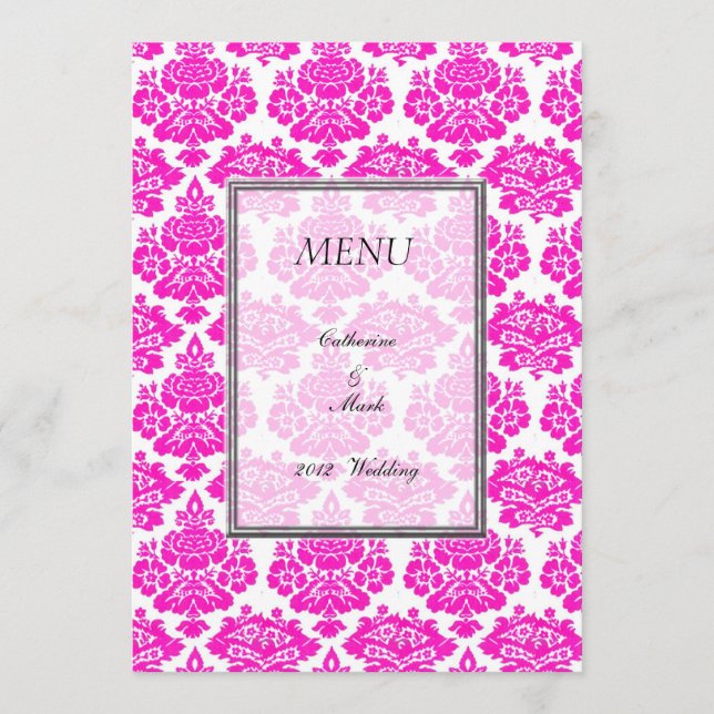 dinner menu card, damask (Front)
